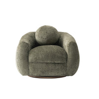 Tribeca Mid-Century Modern Chenille Lounge Chair in Olive Green 