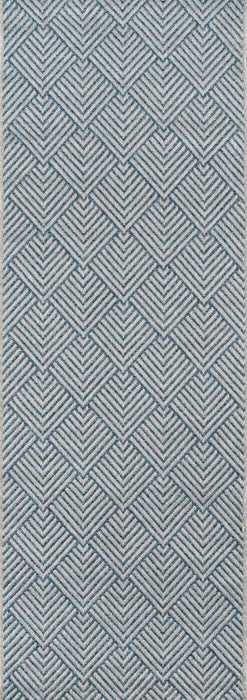 Laura Contemporary 2'0\" x 10'0\" Runner Rug in Blue Indoor Area Rug 