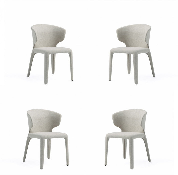 Conrad Mid-Century Modern Upholstered Dining Chair in Wheat - Set of 4 