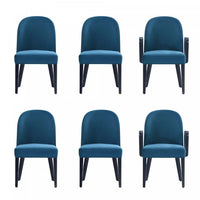 Hillman Modern 6-Piece Dining Chair Set in Blue 