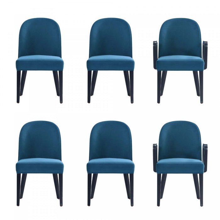 Hillman Modern 6-Piece Dining Chair Set in Blue 