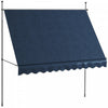 Outsunny 10' X 4' Retractable Awning, Freestanding & Non-screw, Blue