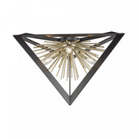 Sunburst Matte Black and Satin Brass Flush Mount
