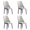 Kara Modern Wood Upholstered Dining Chair in Light Gray - Set of 4 