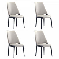 Kara Modern Wood Upholstered Dining Chair in Light Gray - Set of 4