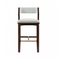 Patricia Modern Wood Upholstered Barstool in White Glacier Bar Stool