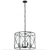 Dainolite Calah 4 Light Chandelier Incandescent Matte Black Lamp