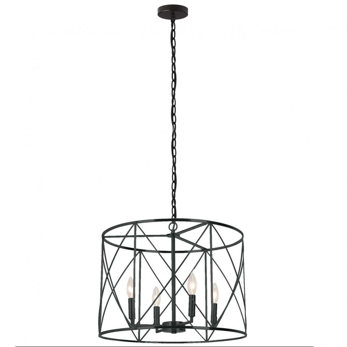 Dainolite Calah 4 Light Chandelier Incandescent Matte Black Lamp