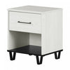 Arlen 1-drawer Nightstand - White Pine And Black Matte 