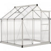 Outsunny Greenhouse, Walk-in Hot House, Clear Pc Board With Sliding Door