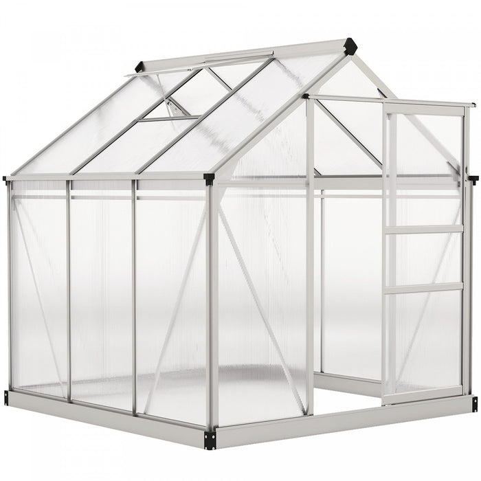Outsunny Greenhouse, Walk-in Hot House, Clear Pc Board With Sliding Door