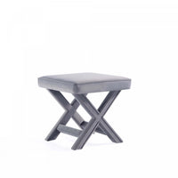 Abigail Mid-Century Modern Upholstered Velvet Accent Bench in Gray 