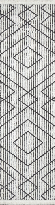 Sloane Contemporary 2'3\" x 7'6\" Runner Rug in Ivory Indoor Area Rug 