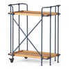 Daniel Wood And Metal Bar Cart With 2-tier Mobile Serving Storage - Antique Black 