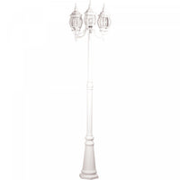 Classico 3-Light Outdoor White Lantern and Post