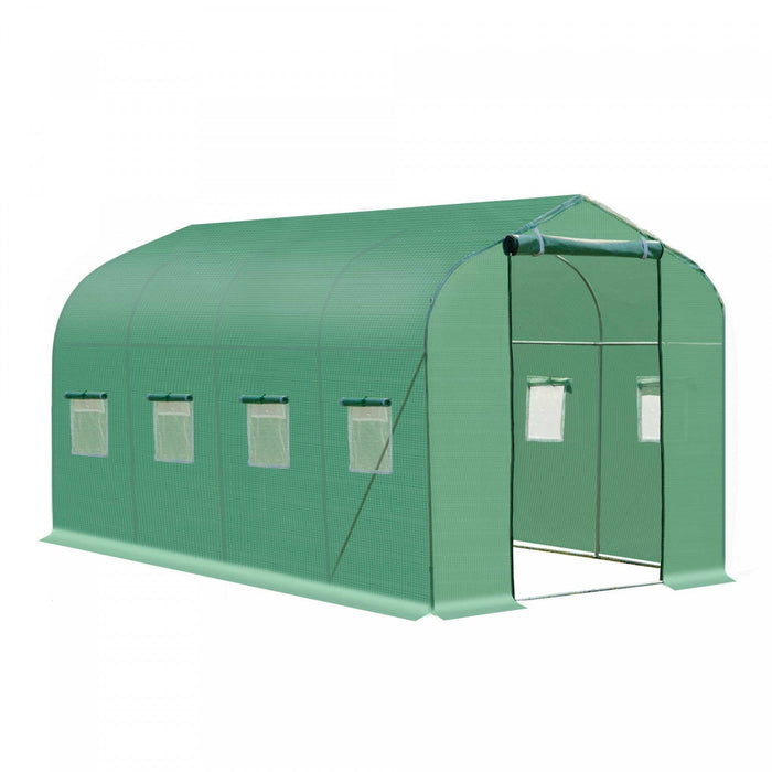 Outsunny 13' X 6.4' X 6.6' Steeple Walk-in Greenhouse Garden Plant Seed Grow Tent Polytennel With Wi
