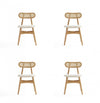 Colbert Industry Chic Cane Back Wood Upholstered Dining Chair in Natural - Set of 4 