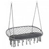 Outsunny Patio Hammock Chair 2 Seat, Hanging Rope Hammock Swing With Metal Frame And Cushion, Large 