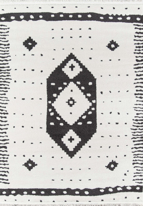 Lyra Contemporary 5'3\" x 7'2\" Area Rug in Ivory Indoor Area Rug 