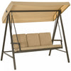 Outsunny 3 Seater Patio Swing Chair, Outdoor Swing Seat, Beige