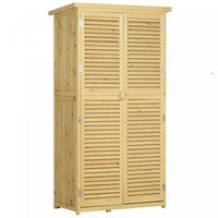 Outsunny 3' X 5' Wooden Garden Storage Shed, Sheds & Outdoor Storage With Asphalt Roof & 2 Large Woo