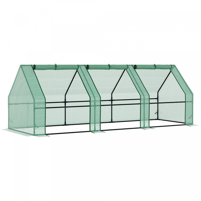 Outsunny 106\" X 36\" X 36\" Portable Mini Greenhouse Tunnel Growing Tent Plants Flower Warm House W/ Z