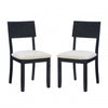 Jorissen Dark Charcoal Linen-Look Fabric Dining Chair - Set of 2
