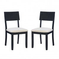 Jorissen Dark Charcoal Linen-Look Fabric Dining Chair - Set of 2
