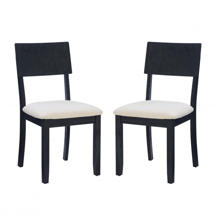 Jorissen Dark Charcoal Linen-Look Fabric Dining Chair - Set of 2