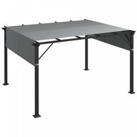 Outsunny 2 Pcs 16 X 4ft Pergola Shade, Uv Protection Pergola Canopy, Grey