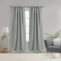Thermalogic Birmingham Silver Room Darkening Dual Header Curtain Panel - 52 x 108