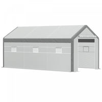 Outsunny 20' X 10' X 9' Walk-in Greenhouse With Roll Up Doors & 6 Windows Plant Growth Warm House Ou