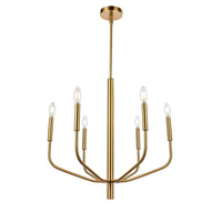 Dainolite Eleanor 6 Light Chandelier Aged Brass Lamp
