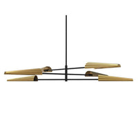 Dainolite Cassie 6 Light 3tier Chandelier Matte Black/Aged Brass Lamp