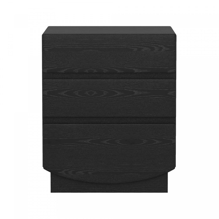 Ardea Contemporary 20\" Nightstand in Black (3-Drawer) 