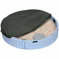 Kids Sandbox With Cover, Sandbox Outdoor With Corner Seat, Easy Assembly, Sand Play Station For Back