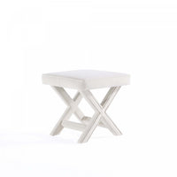 Abigail Mid-Century Modern Upholstered Velvet Accent Bench in Cream 