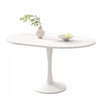 Liam Extendable Round Dining Table with Space-Saving Function,White  