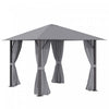 Outsunny 10' X 10' Patio Gazebo Outdoor Aluminum Frame Canopy Shelter With Curtains, Vented Roof For