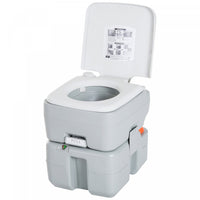 Homcom Outdoor Portable Travel Toilet Flushable Tank With Level Indicator