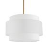 Dainolite Priya 4 Light Pendant 22\" Dia Aged Brass White Shade Lamp