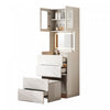 Emily 3-in-1 Vanity Table Set with LED Mirror and Storage,White Mirror Cabinet  
