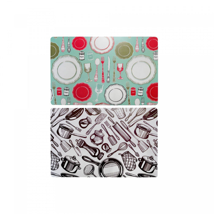Reversible Placemat Kitchen Utensils-Set of 12