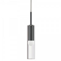 Dainolite Palmer 1 Light Pendant Matte Black Clear Glass Lamp