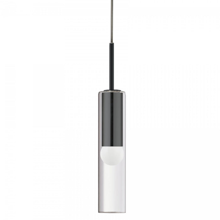 Dainolite Palmer 1 Light Pendant Matte Black Clear Glass Lamp
