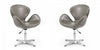 Raspberry Modern Upholstered Swivel Lounge Chair in Pebble Gray - Set of 2 Accent Chair 