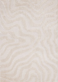 Lincoln Modern Luxurious Plush White Curves Area Rug - 7'10
