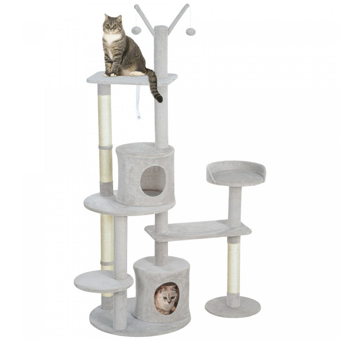 Pawhut 73.5\" Tall Cat Tree, Multi-level Cat Tower For Indoor Cats With Scratching Posts, Cat Condos,