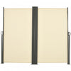 Outsunny Double Retractable Side Awning 236\" X 71\" Patio Screen Cream White