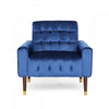 Henley Modern Accent Seating Arm Chair With Tufted Back,polyester Upholstery,blue Accent Chair 